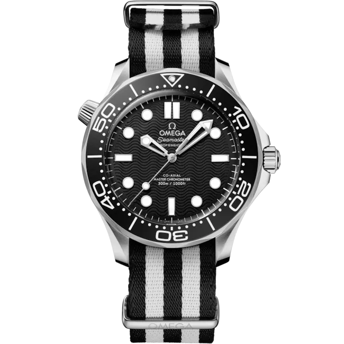 Omega Seamaster Diver 300M Black dial 42mm Steel nato strap 210.32.42.20.01.005 - WATCHXNYC
