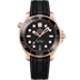 Omega Seamaster Diver 300M 42mm Black dial Sedna Gold black rubber strap 210.62.42.20.01.002