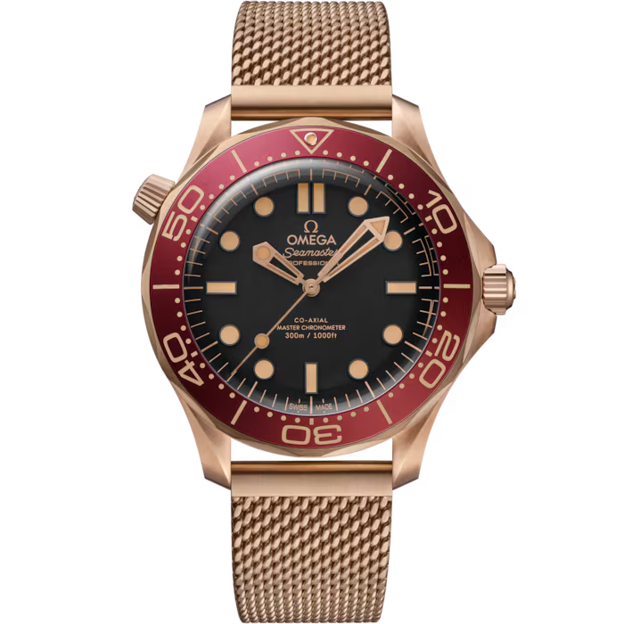 OMEGA Seamaster Diver 300M 42mm Black Dial Bronze gold bracelet  210.90.42.20.01.003 - WATCHXNYC
