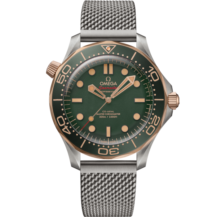 Omega Seamaster Diver 300M Green dial Titanium‑Bronze gold strap 42mm 210.90.42.20.10.001 - WATCHXNYC