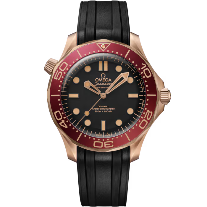 OMEGA Seamaster Diver 300M 42mm Black Dial Bronze gold Rubber strap 210.92.42.20.01.003 - WATCHXNYC