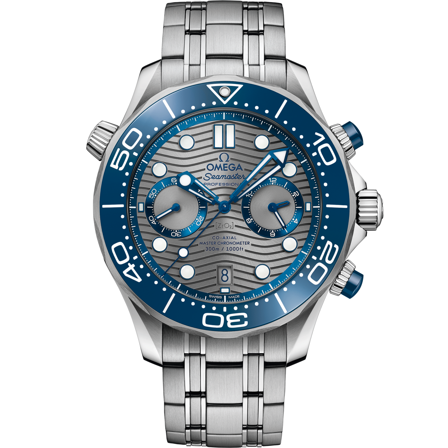 Omega Seamaster Diver 300M 44 mm Grey Dial Stainless Steel Bracelet 210.30.44.51.06.001 - WATCHXNYC