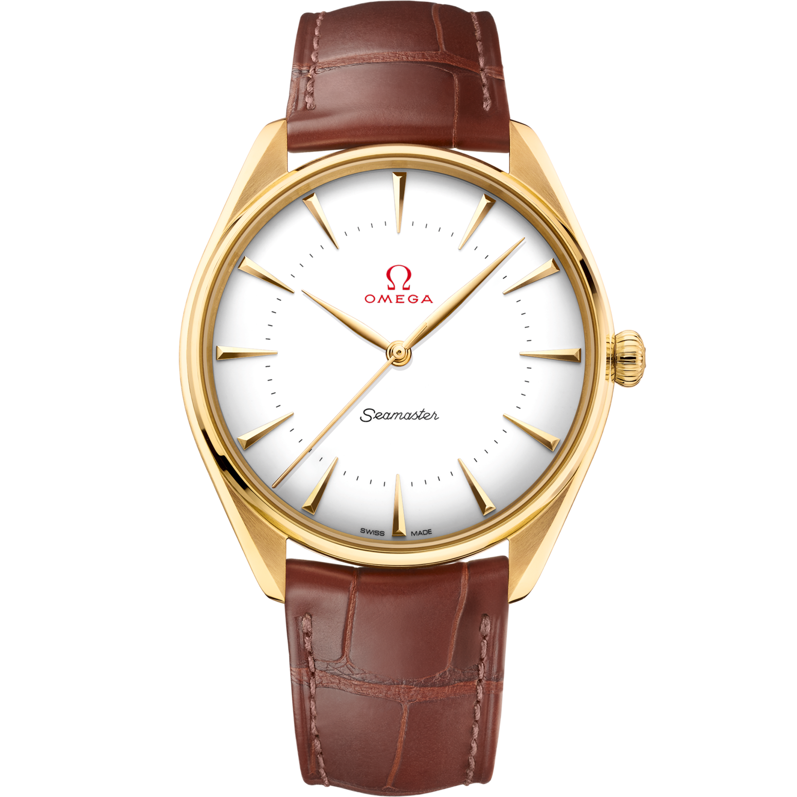 Omega Seamaster Olympic Official Timekeeper 39.5 mm White Dial 18k Yellow Gold Strap 522.53.40.20.04.001 - WATCHXNYC