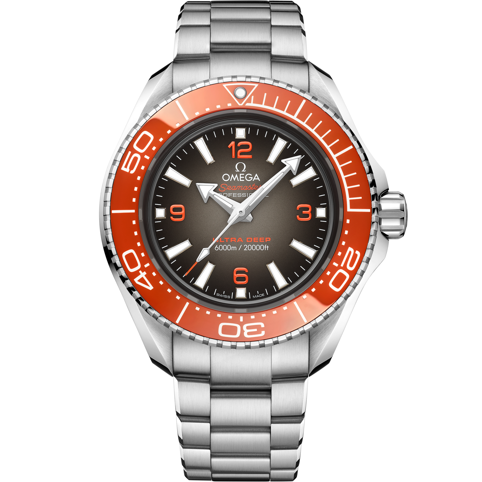 Omega Seamaster Planet Ocean 6000M 45.5 mm Grey Dial O‑MEGASTEEL Bracelet 215.30.46.21.06.001 - WATCHXNYC