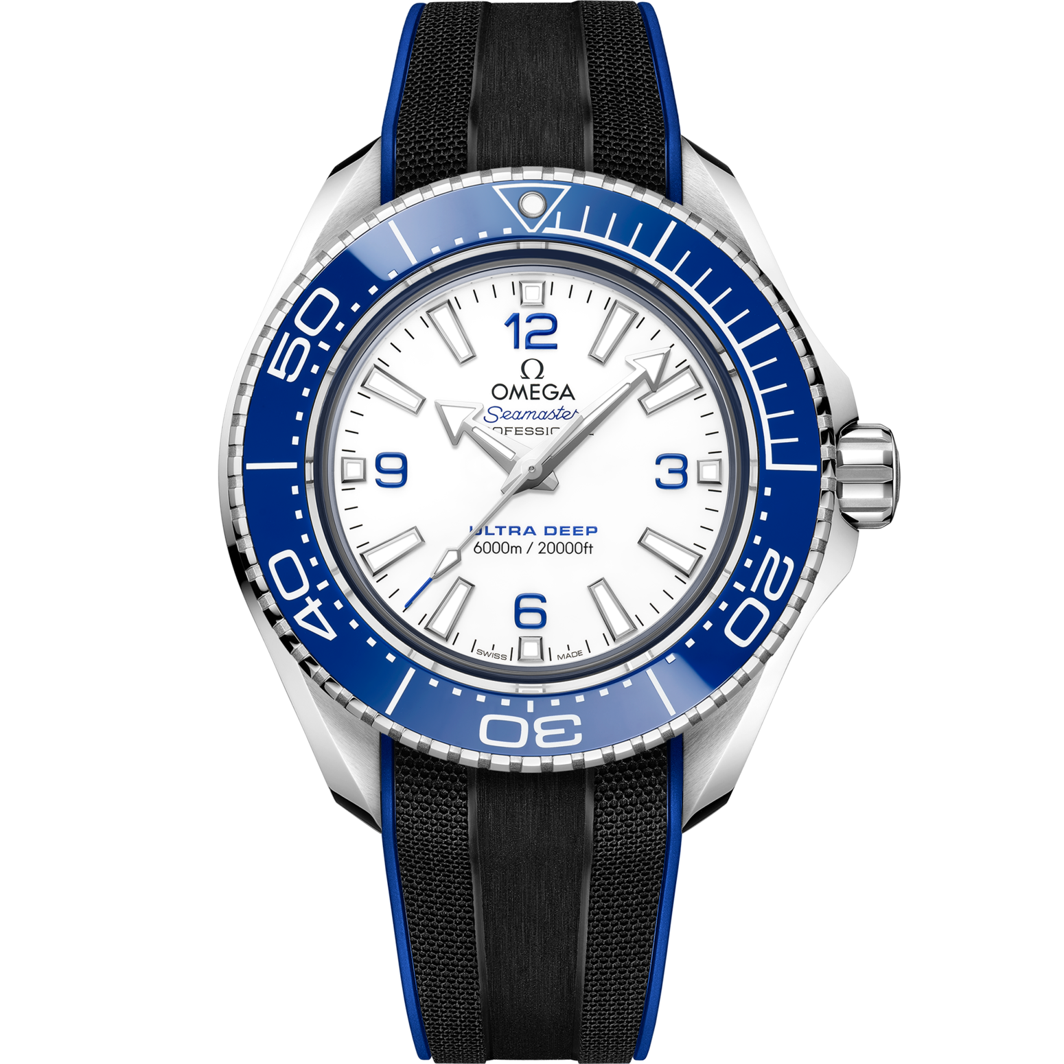 Omega Seamaster Planet Ocean 6000M 45.5 mm White Dial O‑MEGASTEEL Strap 215.32.46.21.04.001 - WATCHXNYC