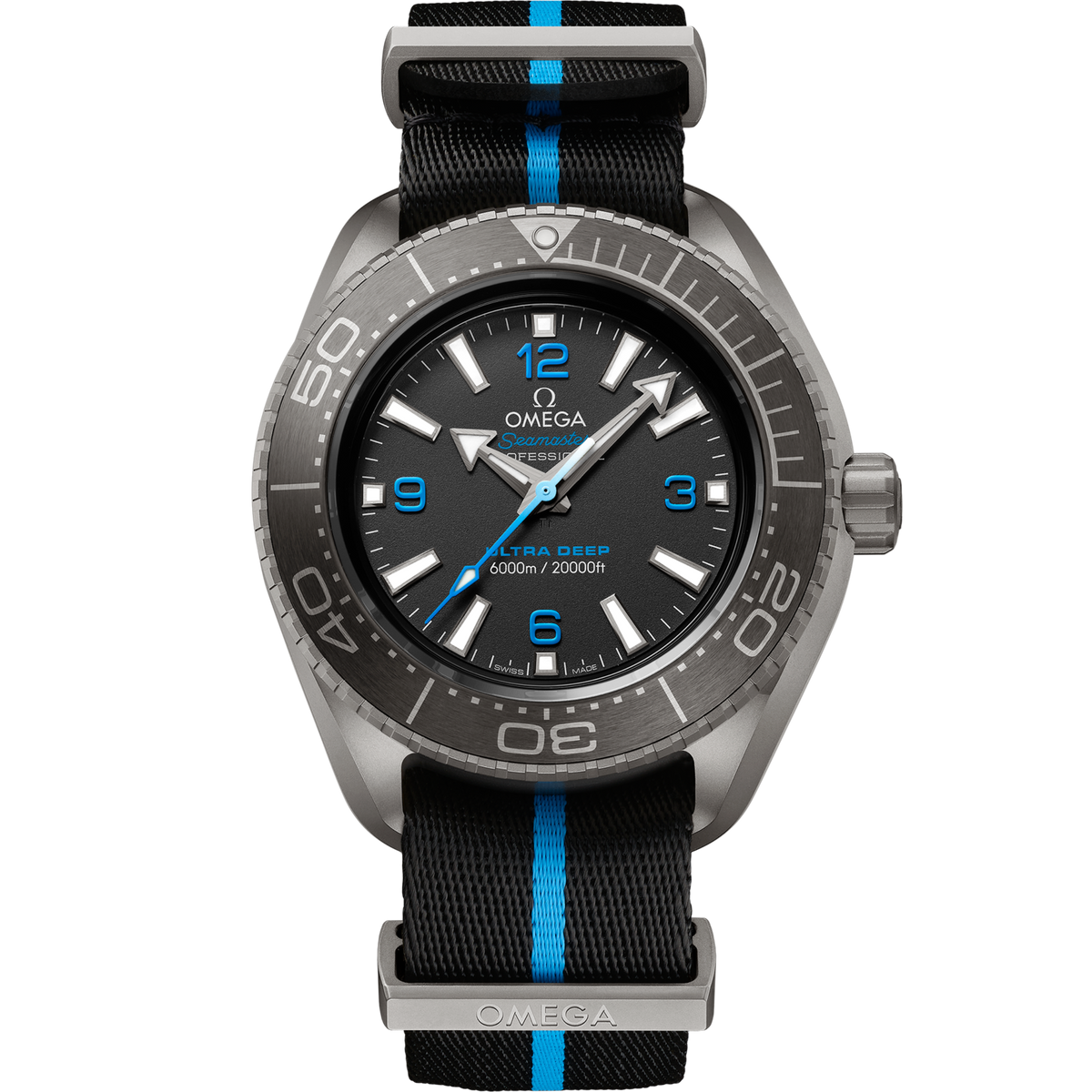 Omega Seamaster Planet Ocean 6000M 45.5 mm Black Dial Titanium Strap 215.92.46.21.01.001 - WATCHXNYC
