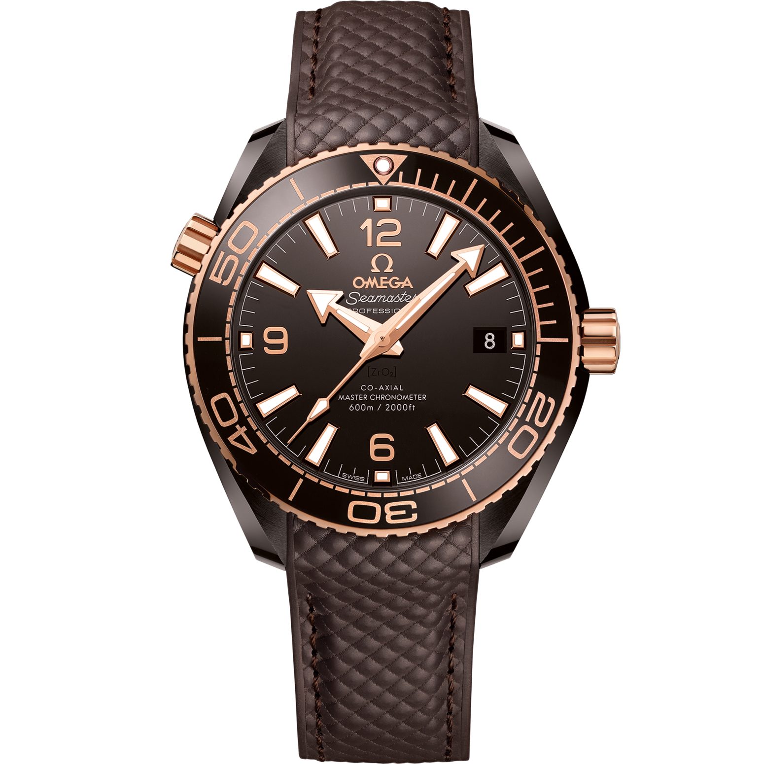 Omega Seamaster Planet Ocean 600M 39.5 mm Brown Dial Brown ceramic Strap 215.62.40.20.13.001 - WATCHXNYC