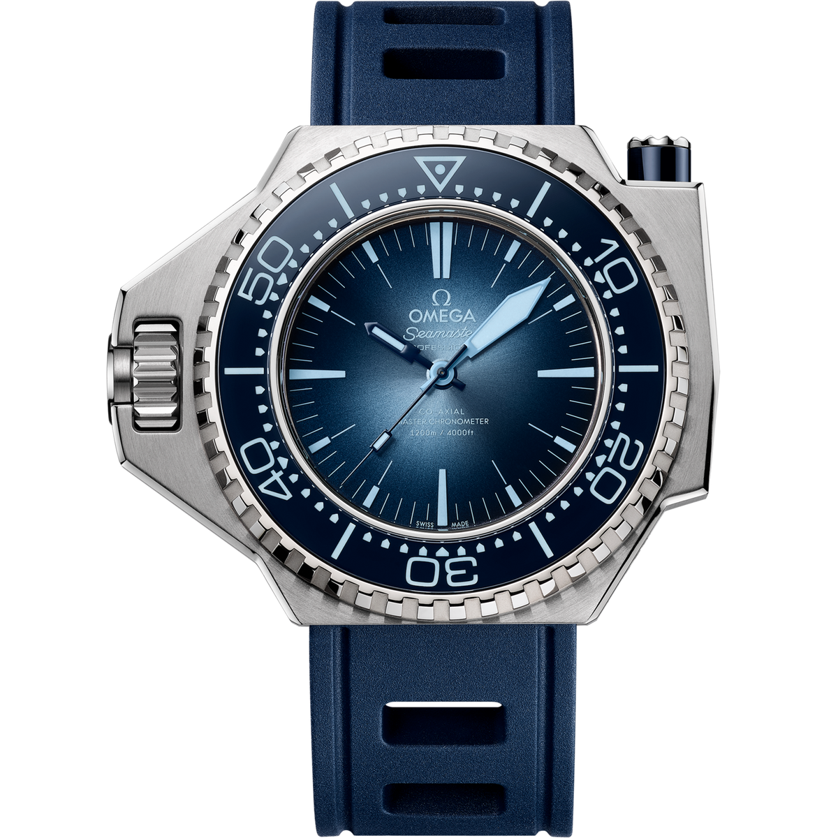 Omega Seamaster Ploprof 1200M 55 x 45 mm Blue Dial O‑MEGASTEEL Strap 227.32.55.21.03.001 - WATCHXNYC