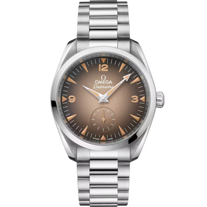 OMEGA Seamaster Railmaster 38mm Brown dial Steel bracelet 235.10.38.20.13.001 - WATCHXNYC