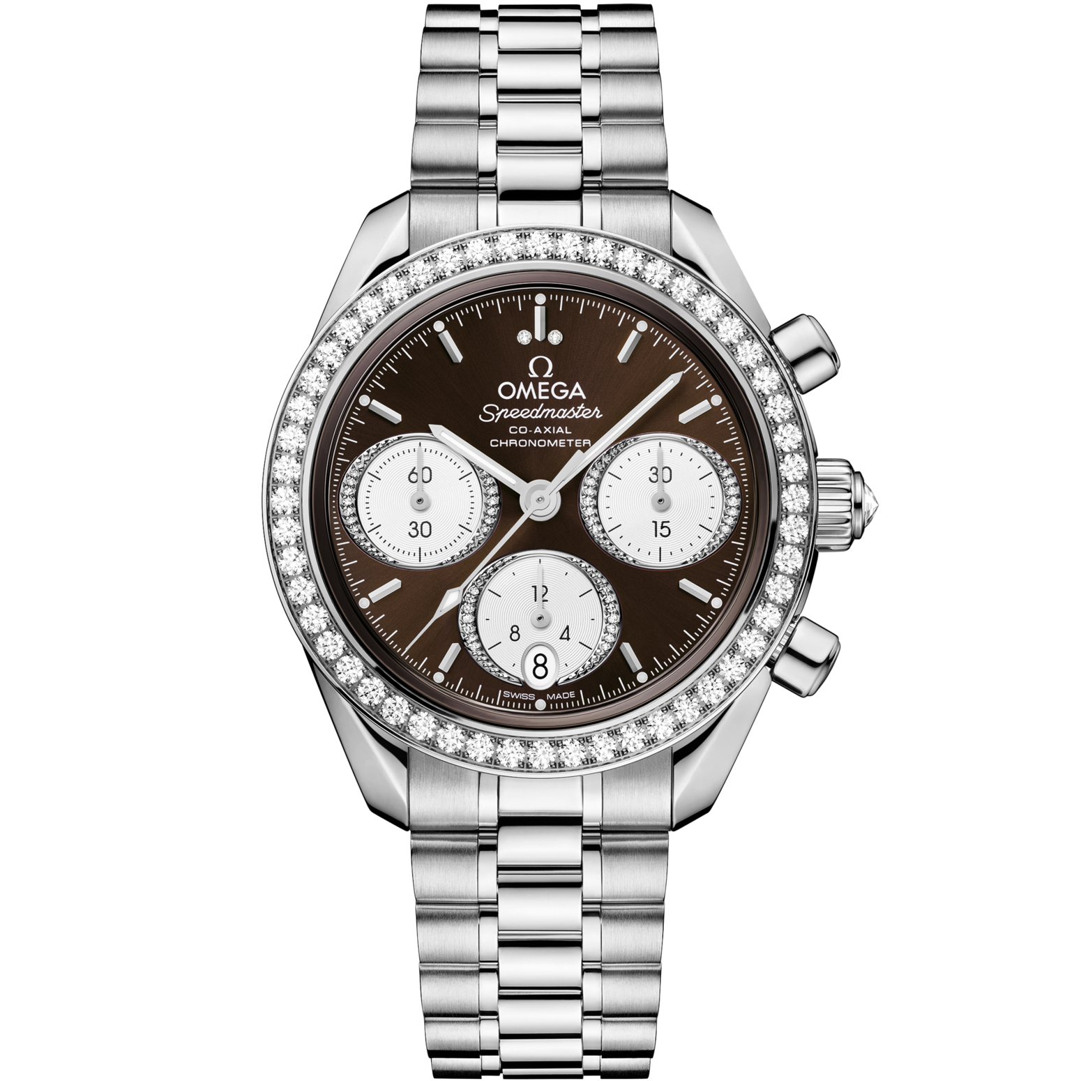 Omega Speedmaster 38  Brown Dial  38 mm  Stainless Steel Sedna Bracelet 324.15.38.50.63.001 - WATCHXNYC