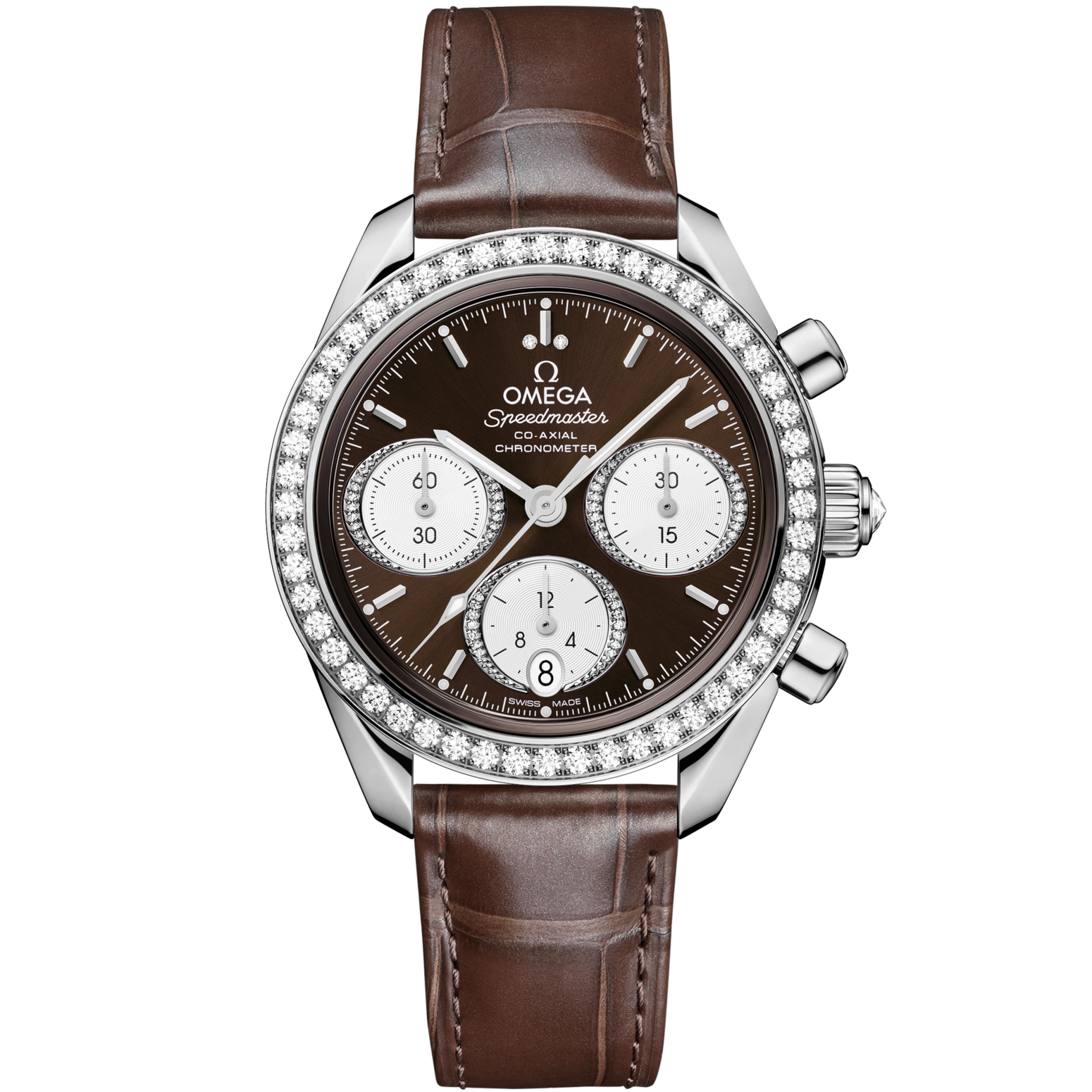 Omega Speedmaster 38  Brown Dial  38 mm  Stainless Steel Sedna Strap 324.18.38.50.63.001 - WATCHXNYC
