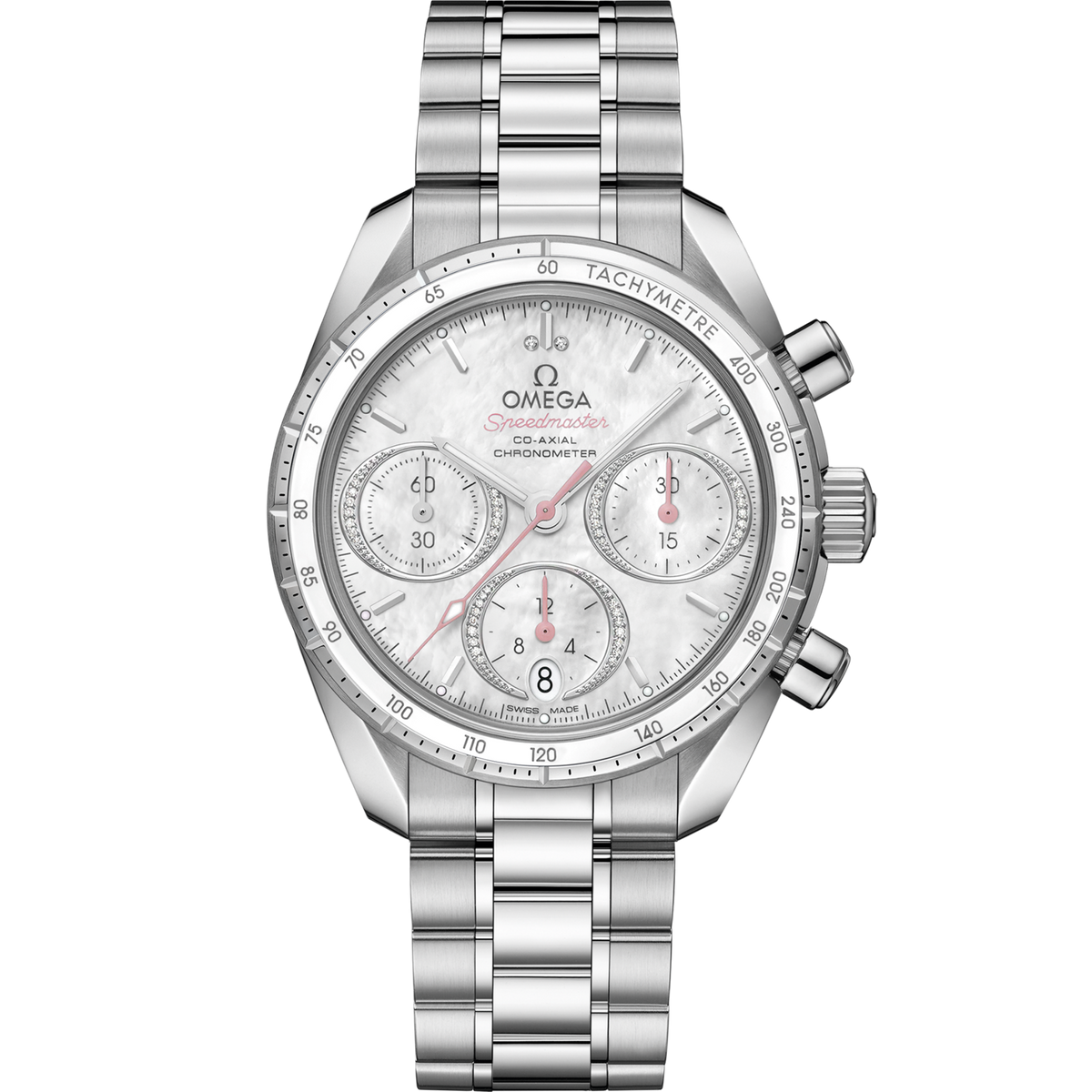 Omega Speedmaster 38  White Dial  38 mm Stainless Steel  Bracelet 324.30.38.50.55.001 - WATCHXNYC