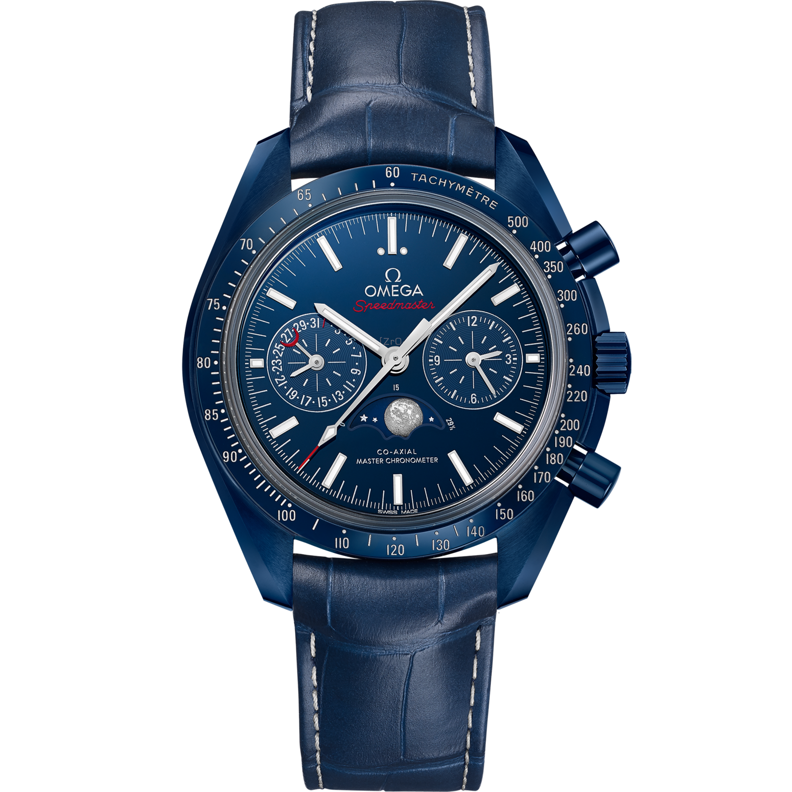 Omega Speedmaster  Moonphase  Blue Dial 44.25 mm  Blue ceramic Strap 304.93.44.52.03.001 - WATCHXNYC