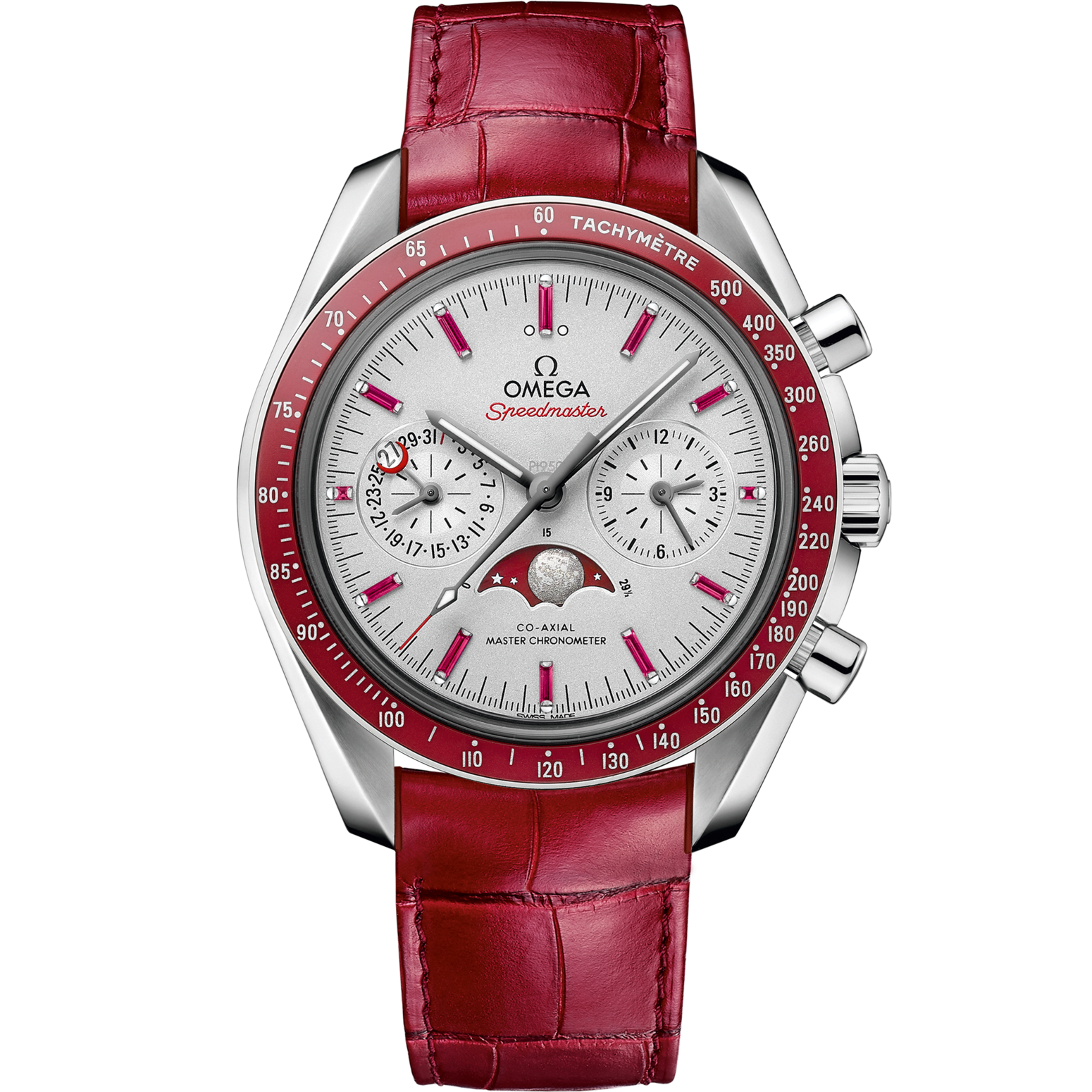 Omega Speedmaster  Moonphase  Grey Dial 44.25 mm  Platinum Strap 304.93.44.52.99.002 - WATCHXNYC