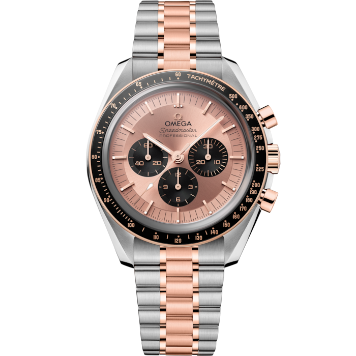 Omega Speedmaster Moonwatch Professional  42mm Pink Dial Steel & Sedna Gold 310.20.42.50.99.001 - WATCHXNYC