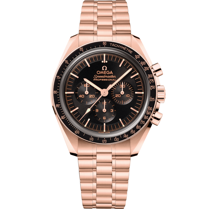 Omega Speedmaster Moonwatch Professional  42mm Black Dial Sedna Gold 310.60.42.50.01.001 - WATCHXNYC