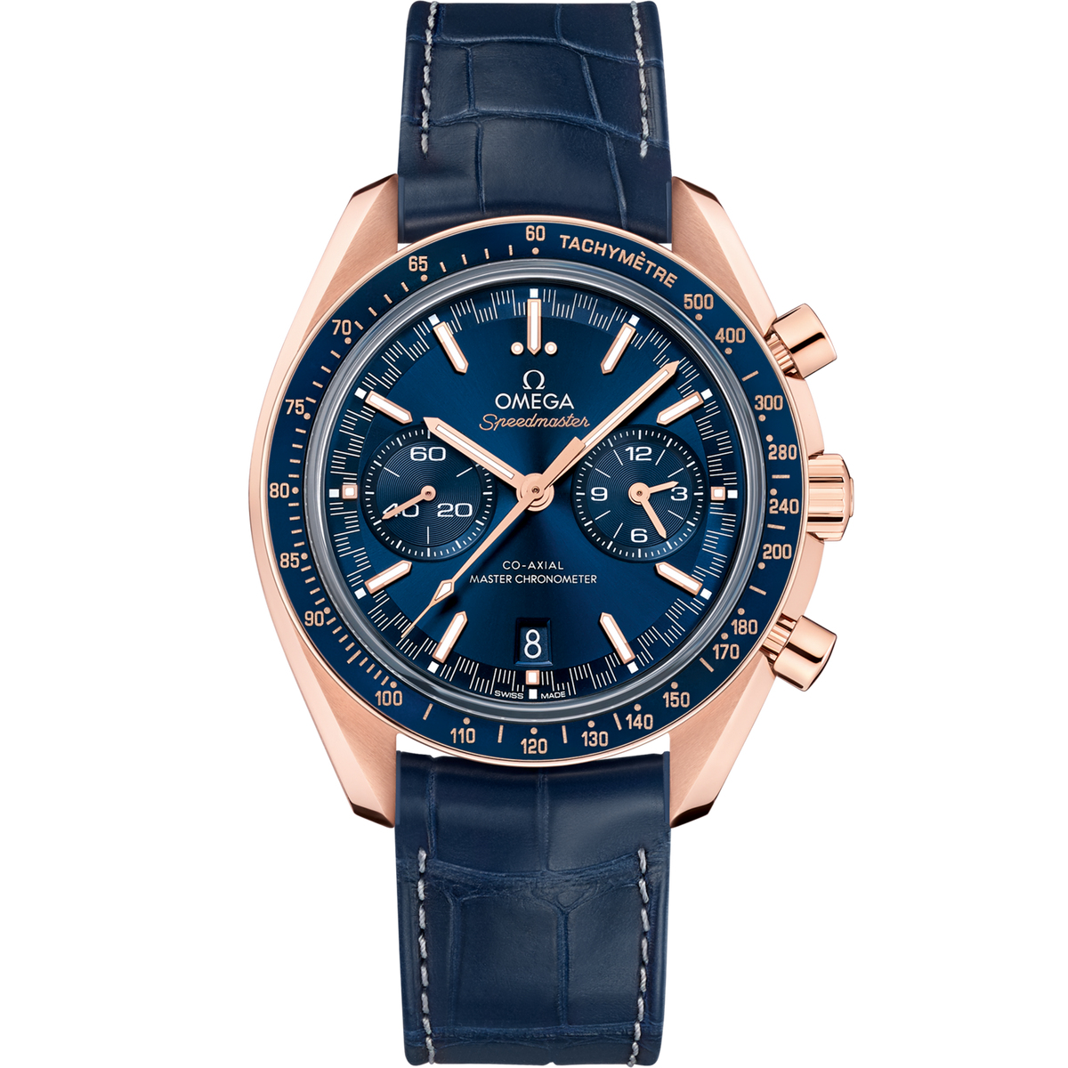 Omega Speedmaster  Racing  Blue Dial 44.25 mm  Sedna™ 18k Rose Gold Strap 329.53.44.51.03.001 - WATCHXNYC