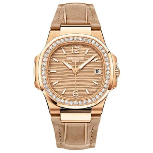 Patek Philippe 7010R-012 Nautilus 32mm Gold-Tone Dial Rose Gold - WATCHXNYC