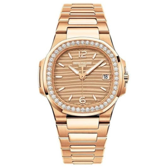 Patek Philippe Nautilus 32mm Champagne Dial Rose Gold 7010/1R-012 - WATCHXNYC