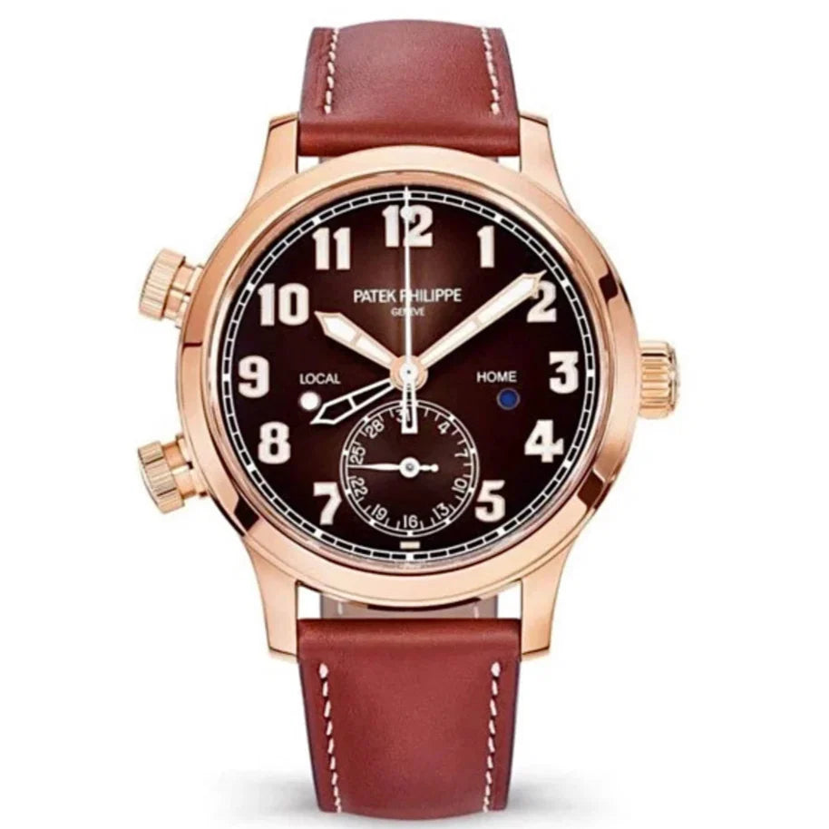 Patek Philippe Calatrava 7234R-001 37.5mm Brown Sunburst Dial Rose Gold - WATCHXNYC