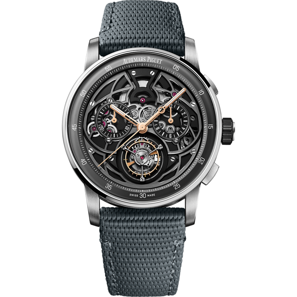 Audemars Piguet Code 11.59 by Audemars Piguet Selfwinding Flying Tourbillon Chronograph 41 mm Dark Grey Dial Ceramic Rubber-Coated Strap 26399NB.OO.D009KB.01 - Wrist Boutique