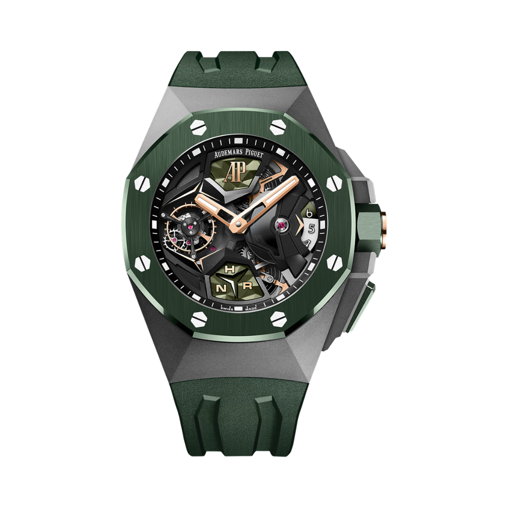 Audemars Piguet Royal Oak Concept Flying Tourbillon GMT 44 mm Transparent Dial Titanium Rubber Strap 26589IO.OO.D056CA.01 - WATCHXNYC