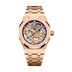 Audemars Piguet Royal Oak Double Balance Wheel Openworked 37 mm Purple Dial 18-Carat Pink Gold Bracelet 15467OR.OO.1256OR.02
