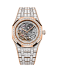 Audemars Piguet Royal Oak Double Balance Wheel Openworked 41 mm Transparent Dial with Diamonds 18-Carat Pink Gold Bracelet 15417OR.ZZ.1267OR.01.A - Wrist Boutique