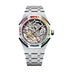 Audemars Piguet Royal Oak Frosted Gold Double Balance Wheel Openworked 37 mm Transparent Dial with Diamonds 18-Carat White Gold Bracelet 15468BC.YG.1259BC.01-B
