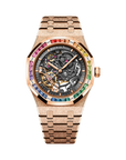 Audemars Piguet Royal Oak Frosted Gold Double Balance Wheel Openworked 41 mm Slate Grey Dial with Diamonds 18-Carat Pink Gold Bracelet 15412OR.YG.1224OR.01-B - Wrist Boutique