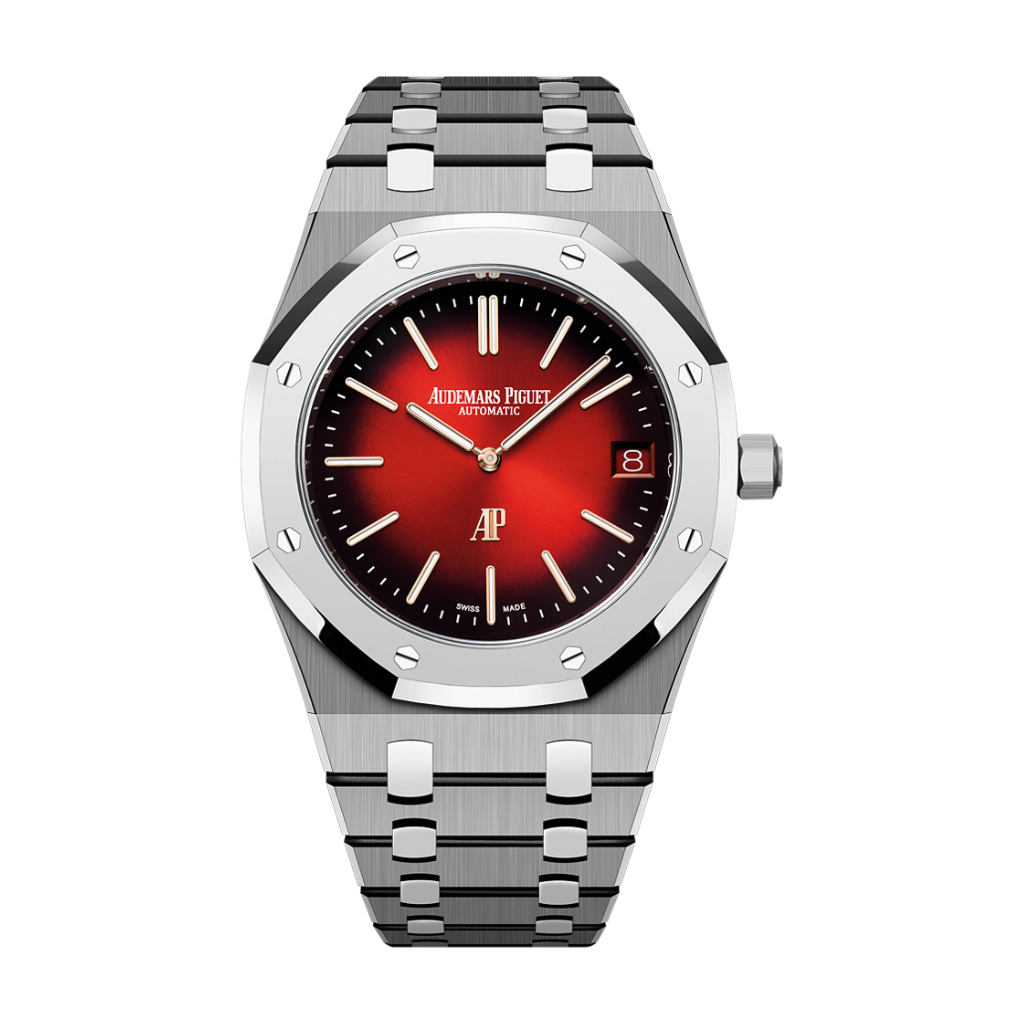 Audemars Piguet Royal Oak _x0093_Jumbo_x0094_ Extra-Thin 39 mm Burgundy  Dial Titanium Bracelet 16202XT.OO.1240XT.01 - WATCHXNYC