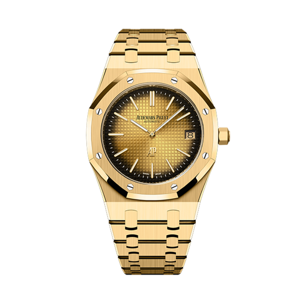 Audemars Piguet Royal Oak _x0093_Jumbo_x0094_ Extra-Thin 39 mm Yellow  Dial 18-Carat Yellow Gold Bracelet 16202BA.OO.1240BA.02 - WATCHXNYC