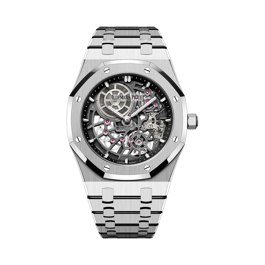Audemars Piguet Royal Oak _x0093_Jumbo_x0094_ Extra-Thin Openworked 39 mm Dark Grey Dial 18-Carat White Gold Bracelet 16204BC.OO.1240BC.01 - WATCHXNYC
