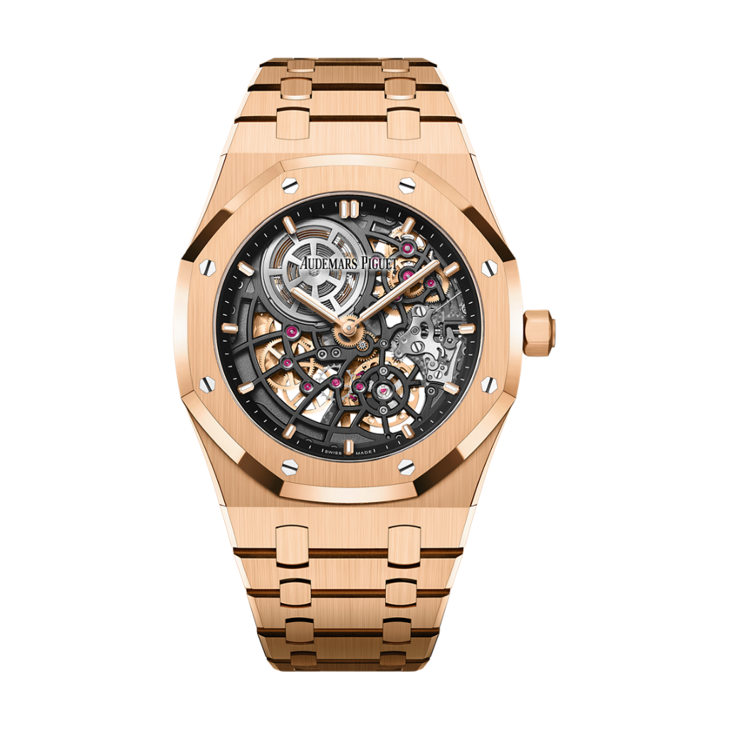 Audemars Piguet Royal Oak _x0093_Jumbo_x0094_ Extra-Thin Openworked 39 mm Slate Grey Dial 18-Carat Pink Gold Bracelet 16204OR.OO.1240OR.03 - WATCHXNYC