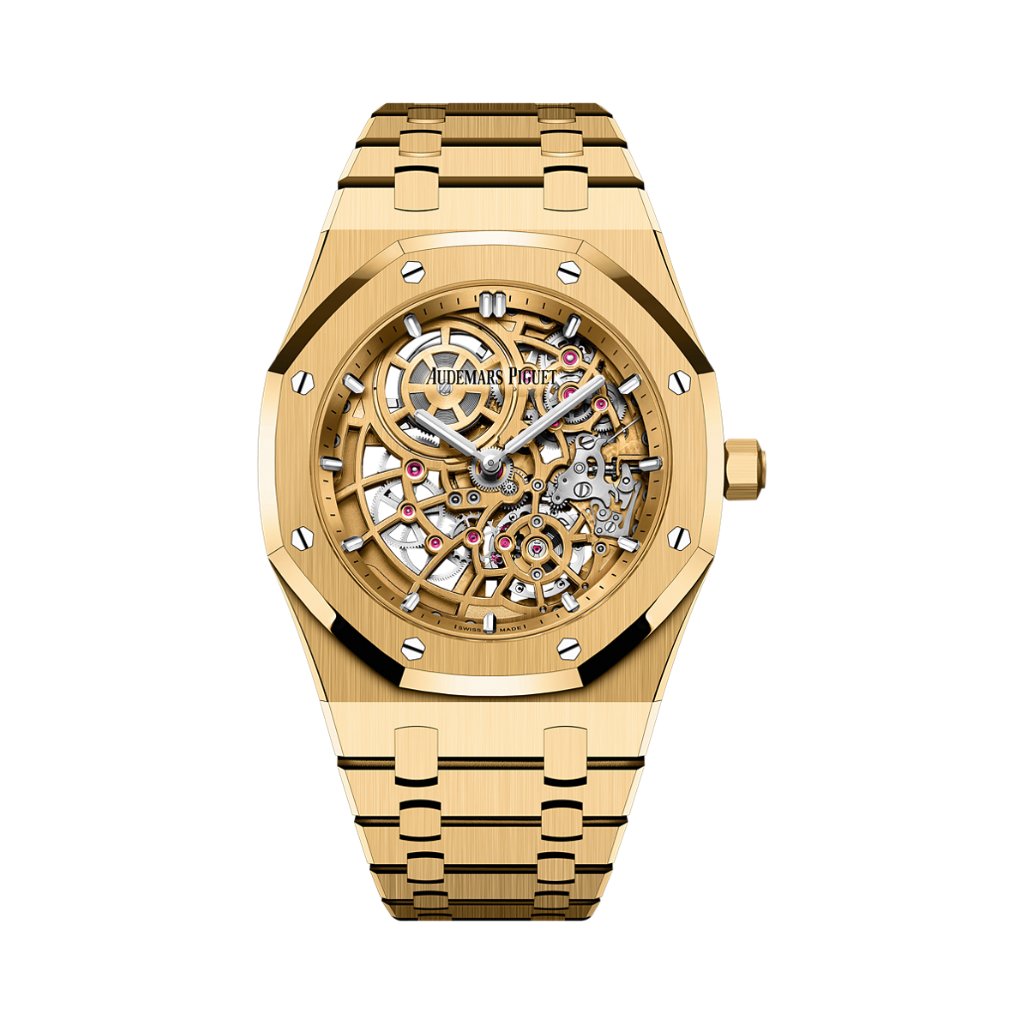 Audemars Piguet Royal Oak _x0093_Jumbo_x0094_ Extra-Thin Openworked 39 mm Transparent Dial 18-Carat Yellow Gold Bracelet 16204BA.OO.1240BA.01 - WATCHXNYC