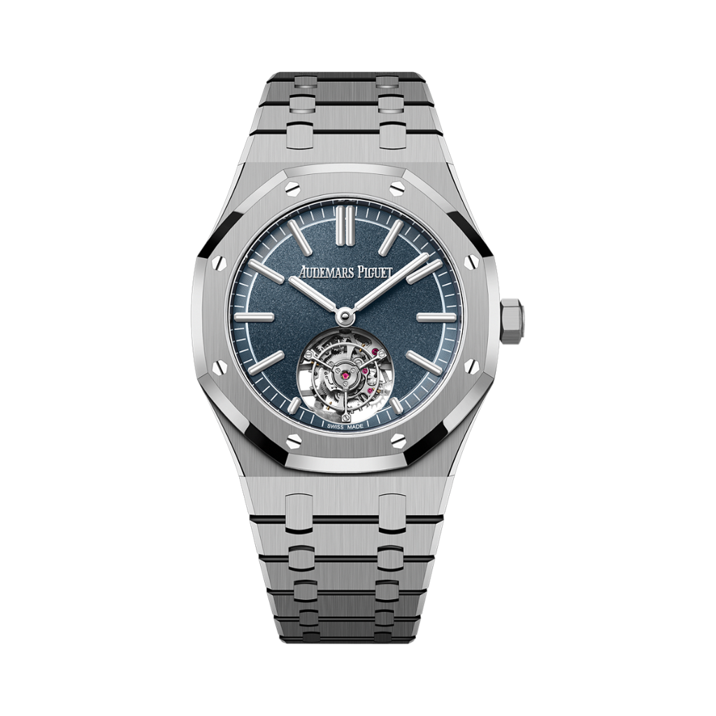 Audemars Piguet Royal Oak Selfwinding Flying Tourbillon 41 mm Blue  Dial Titanium Bracelet 26730TI.OO.1320TI.02 - WATCHXNYC