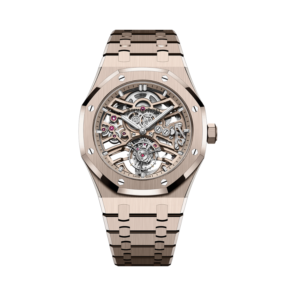 Audemars Piguet Royal Oak Selfwinding Flying Tourbillon Openworked 41 mm Transparent Dial 18-Carat Sand Gold Bracelet 26735SG.OO.1320SG.01 - WATCHXNYC