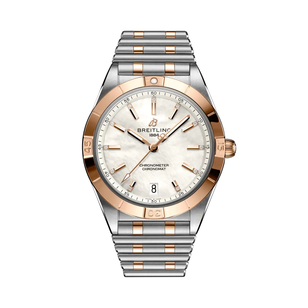 Breitling Chronomat Automatic 36 mm White Dial Stainless Steel &amp; 18K Red Gold Bracelet U10380101A2U1 - WATCHXNYC