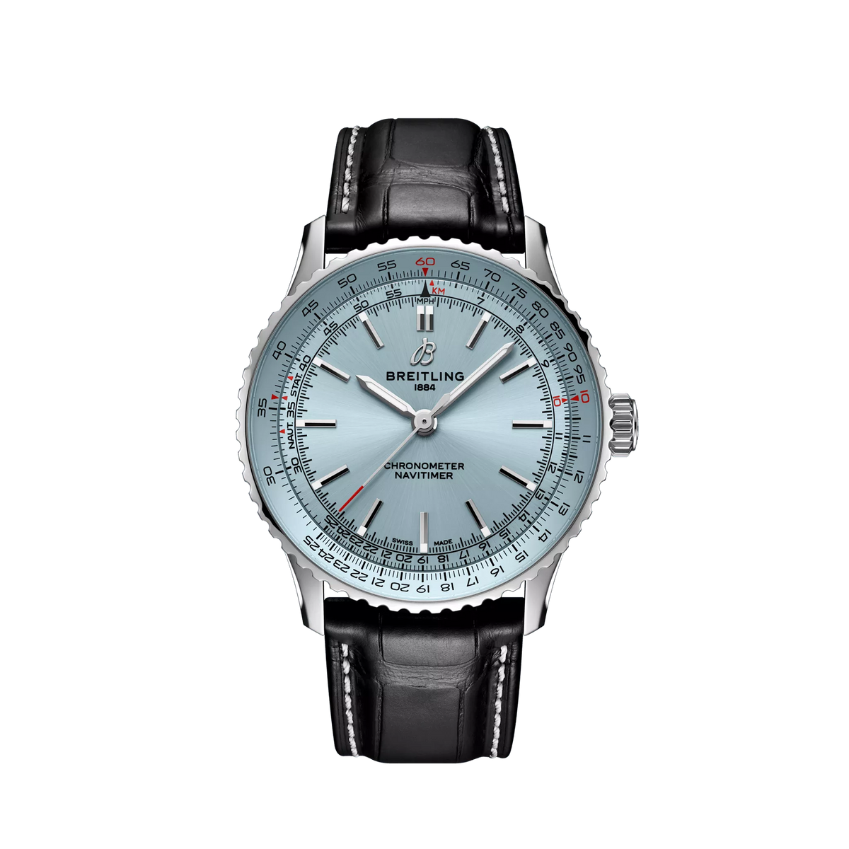 Breitling Navitimer Automatic 41 mm White Dial Stainless Steel   Leather Strap A17329171C1P1 - WATCHXNYC