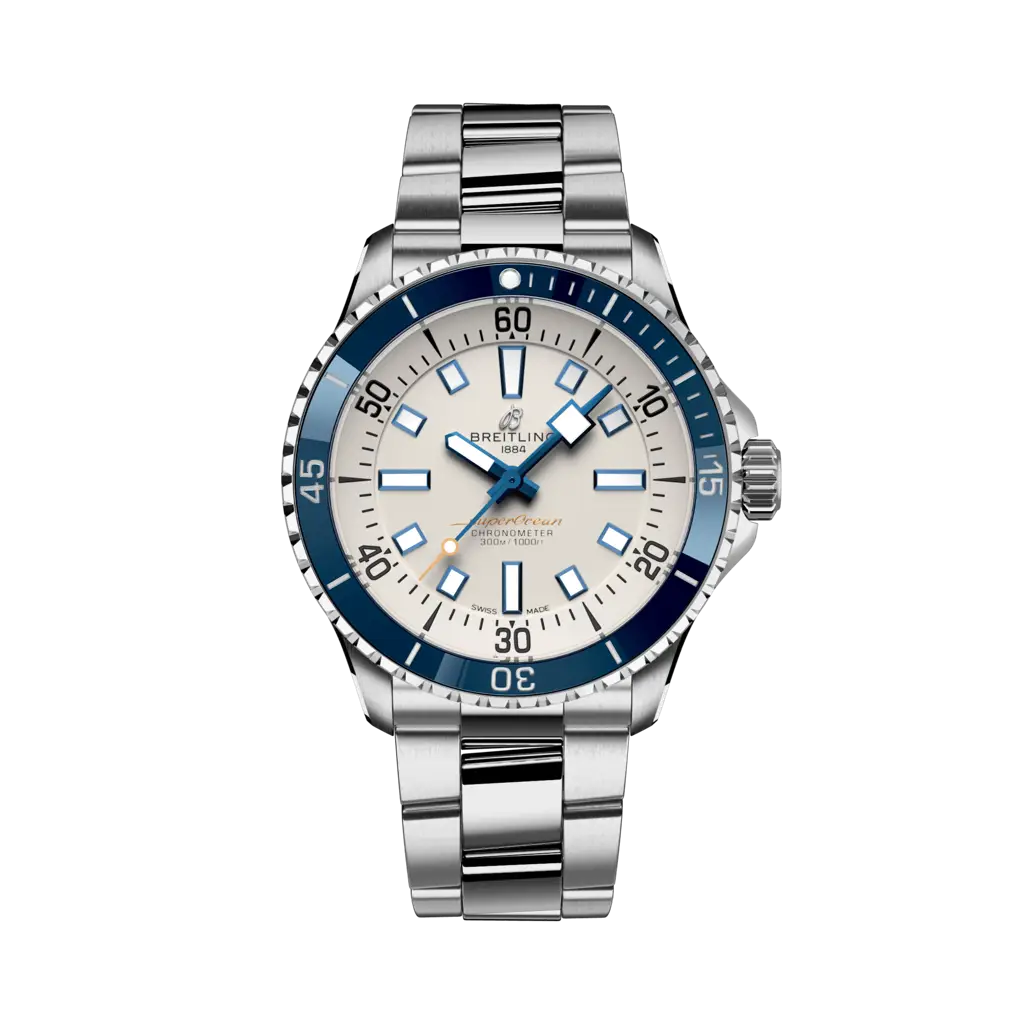 Breitling Superocean Automatic  42 mm Beige Dial Stainless Steel Bracelet A17375E71G1A1 - WATCHXNYC