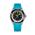Breitling Superocean Automatic 42 mm Black And White Dial Stainless Steel Rubber Turquoise  Strap A17375211B2S1