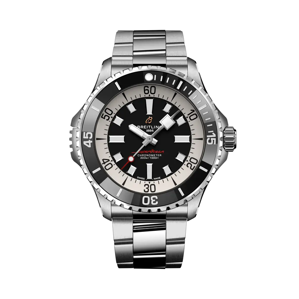Breitling Superocean Automatic 46 mm Black Dial Stainless Steel Bracelet A17378211B1A1 - WATCHXNYC