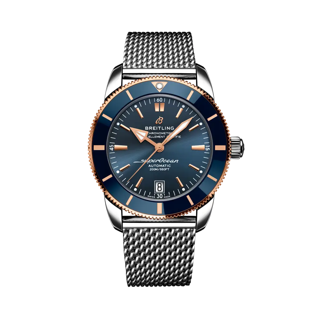 Breitling Superocean Heritage B20 Automatic 42 mm Blue Dial Stainless Steel &amp; 18K Red Gold Bracelet UB2010161C1A1 - WATCHXNYC