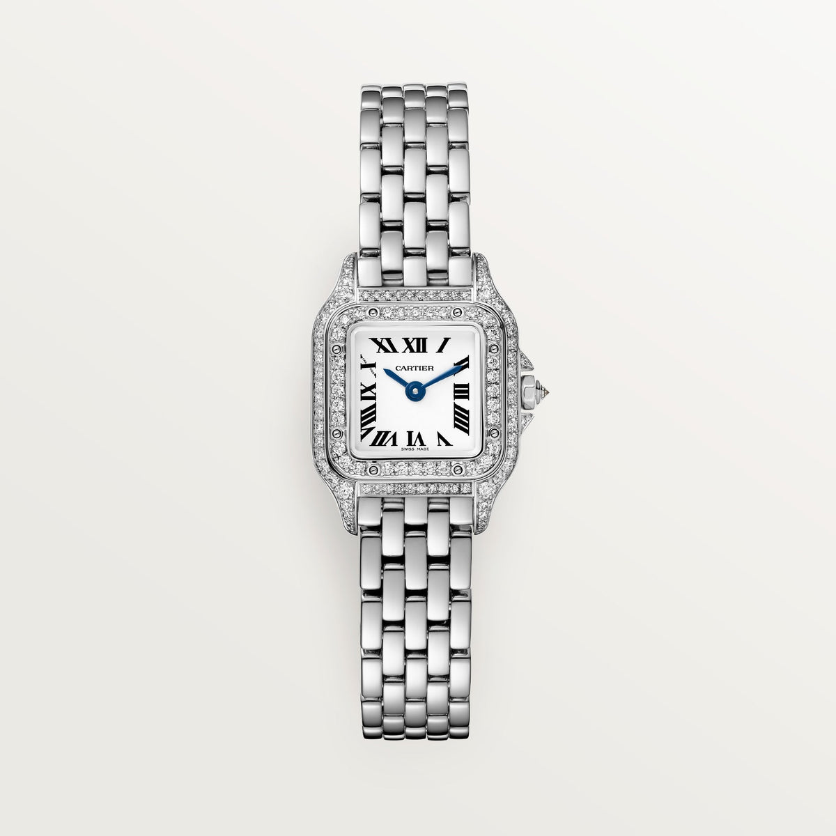 Cartier Panthère Mini White Gold Silver Dial Bracelet WJPN0046 - WATCHXNYC