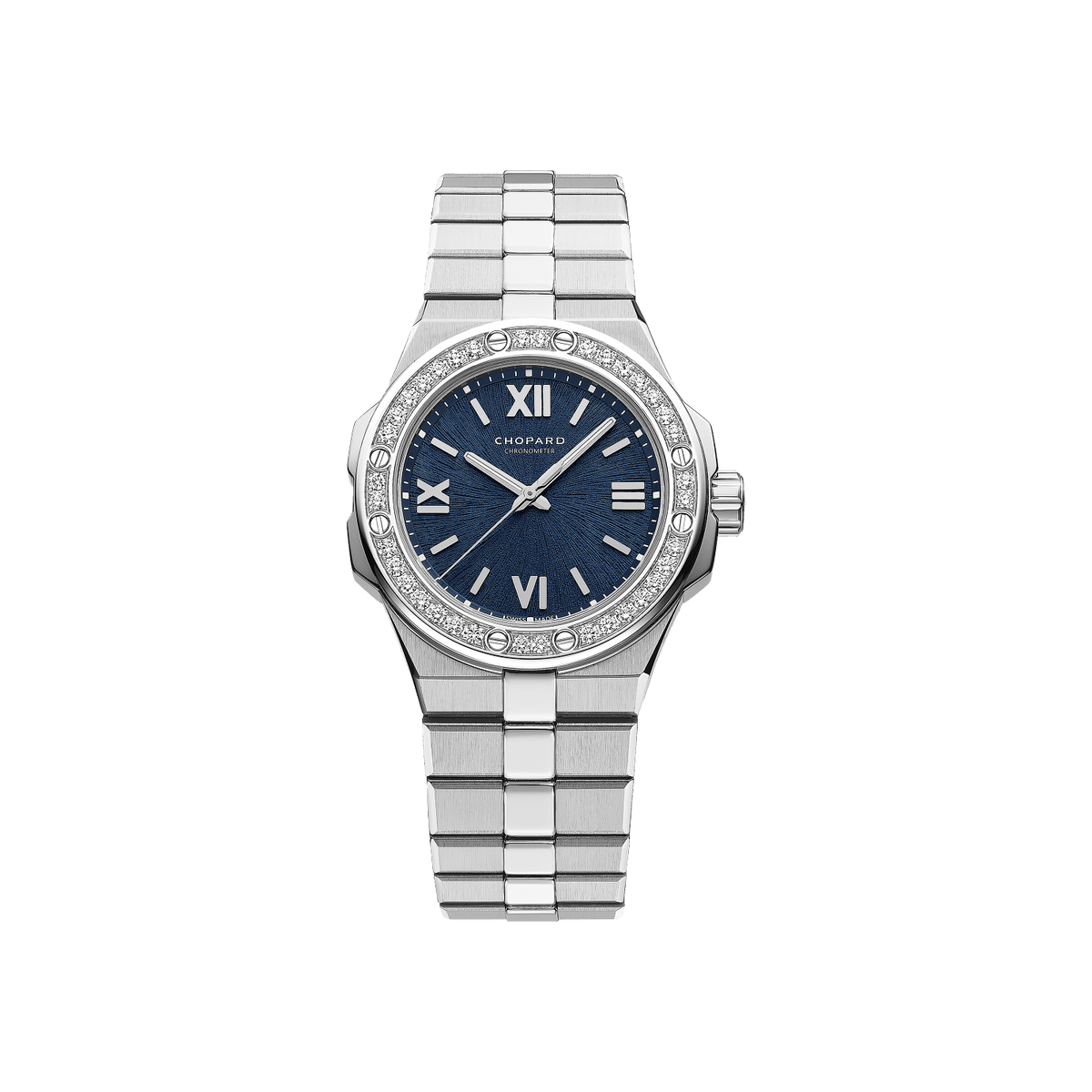 Chopard Alpine Eagle 33 mm Blue Dial with Diamonds Stainless Steel Bracelet 298617-3002 - WATCHXNYC