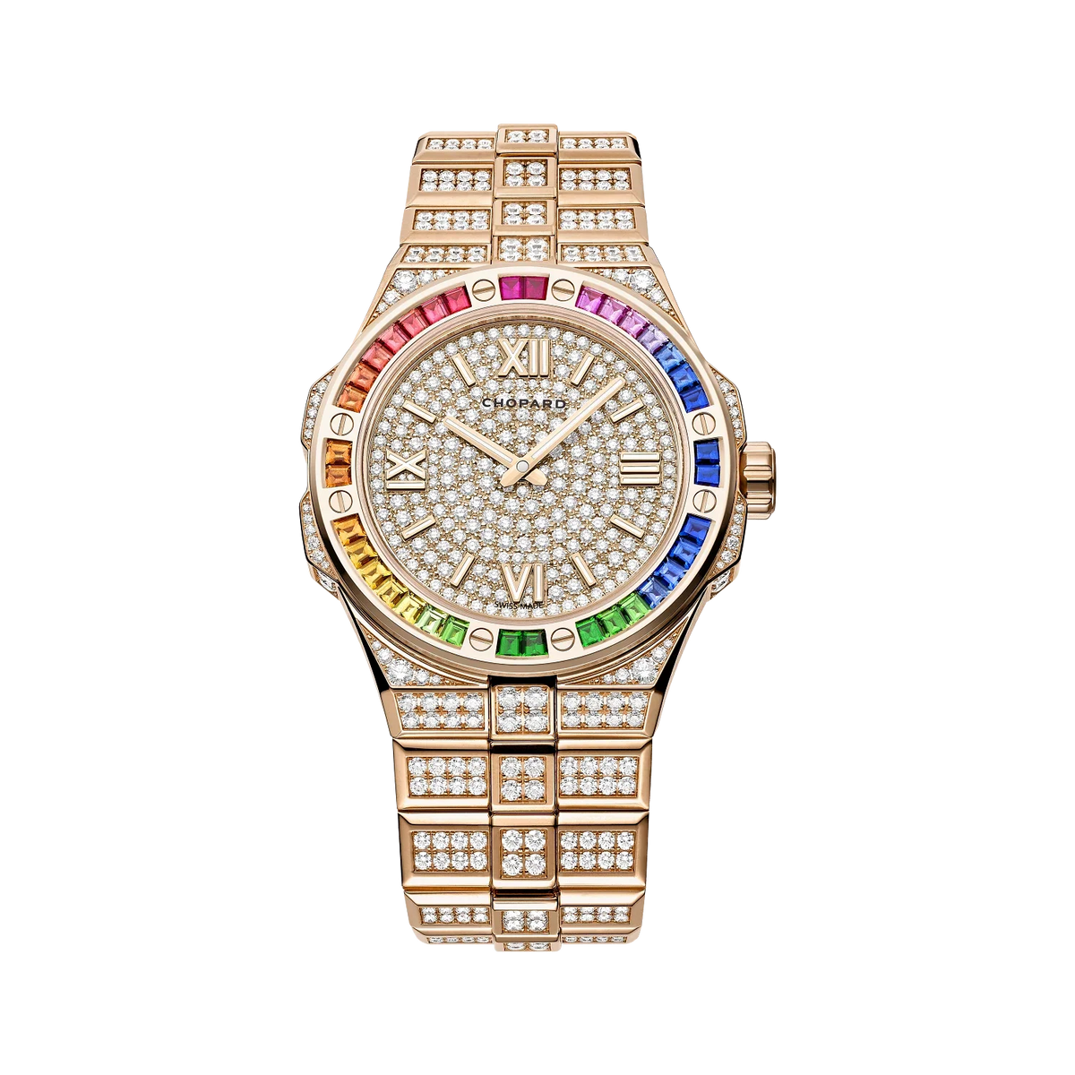 Chopard Alpine Eagle 41 mm Diamond Paved Dial 18k Rose Gold Bracelet 295363-5004 - WATCHXNYC