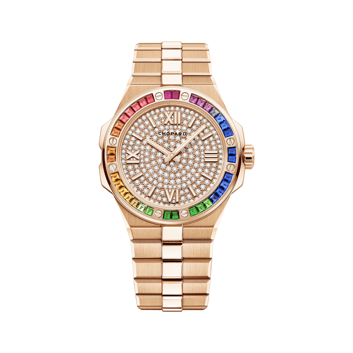 Chopard Alpine Eagle 41 mm Diamond Paved Dial 18k Rose Gold Bracelet 295363-5011 - WATCHXNYC