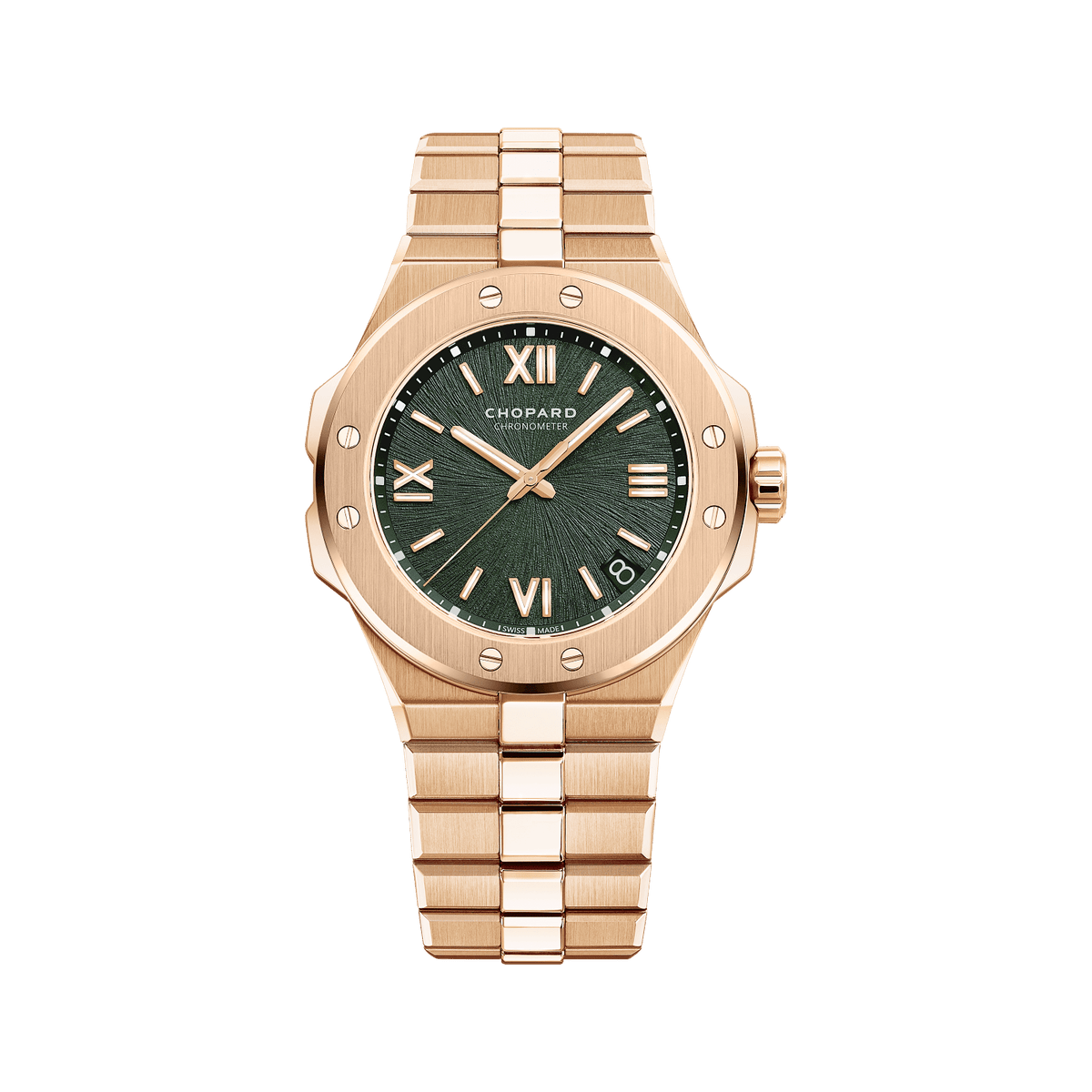Chopard Alpine Eagle 41 mm Green Dial 18k Rose Gold Bracelet 295363-5007 - WATCHXNYC