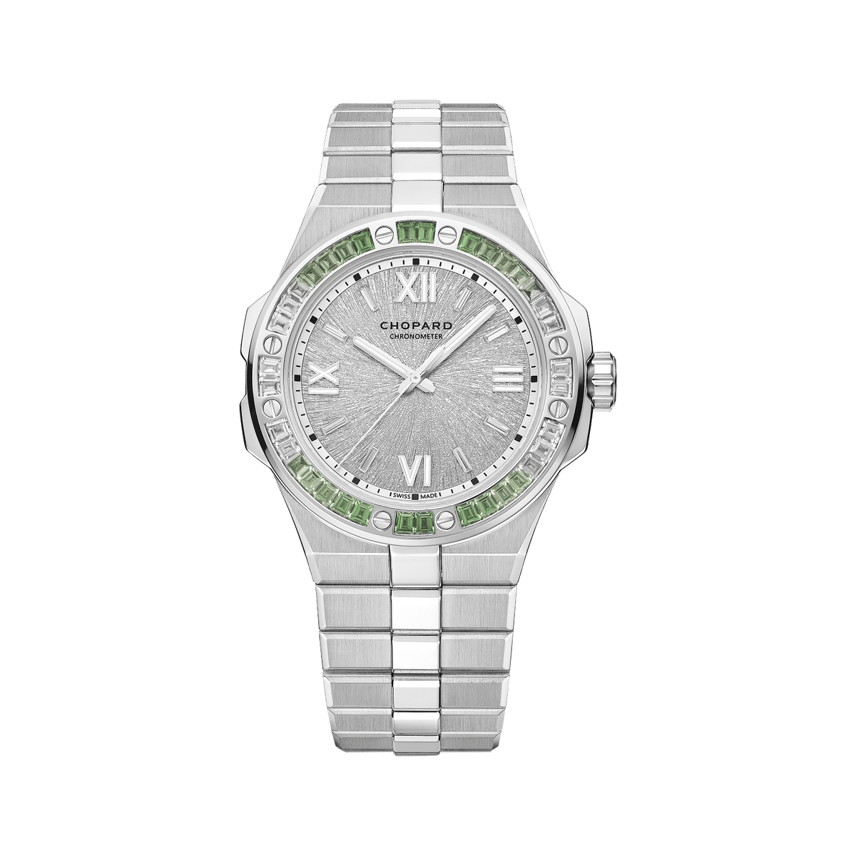 Chopard Alpine Eagle 41 mm Silver Dial with Diamonds 18K White Gold Bracelet 295363-1008 - WATCHXNYC