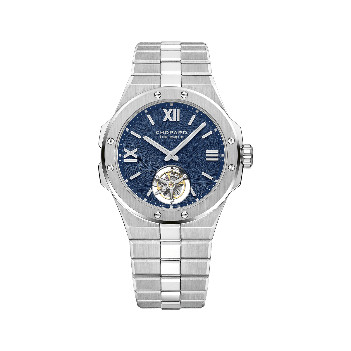 Chopard Alpine Eagle Flying Tourbillon 41 mm Blue Dial Stainless Steel Bracelet 298616-3001 - WATCHXNYC